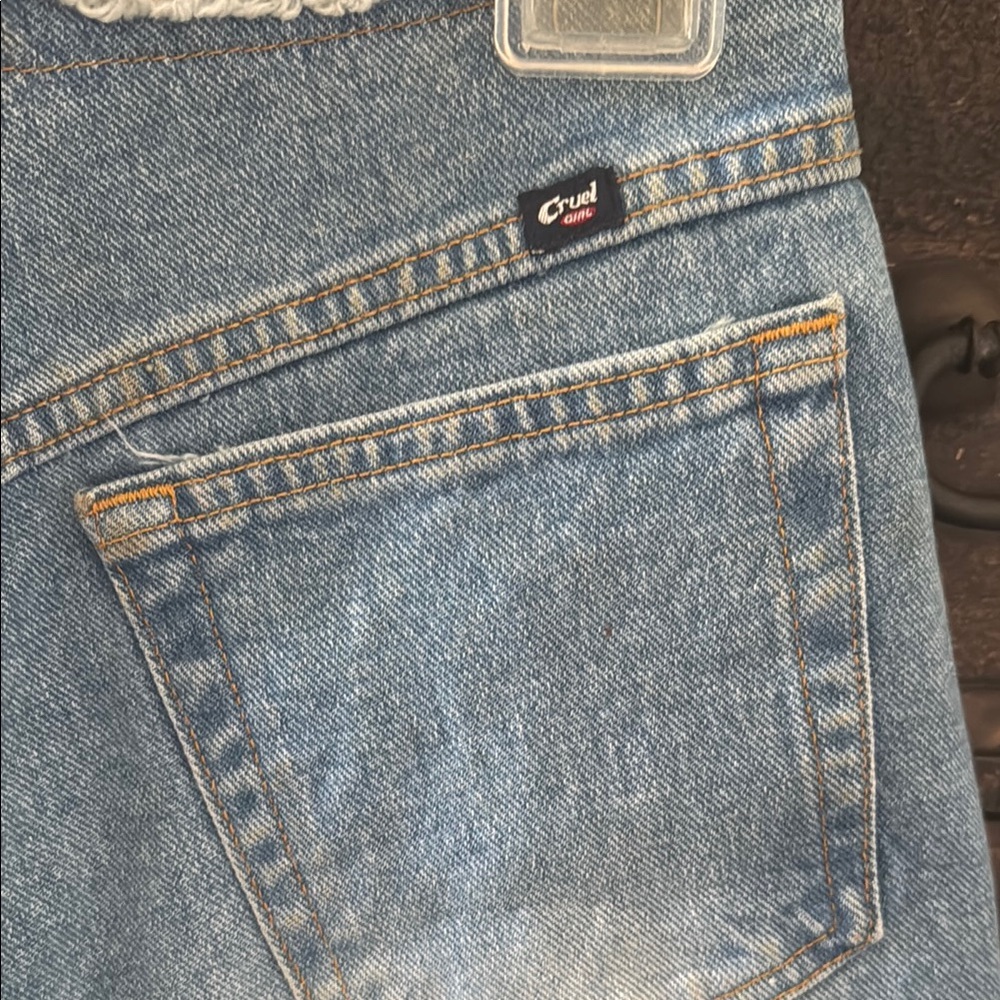 Cruel Girl Blue Jean Shorts Distressed Frayed Hem - Picture 4 of 7